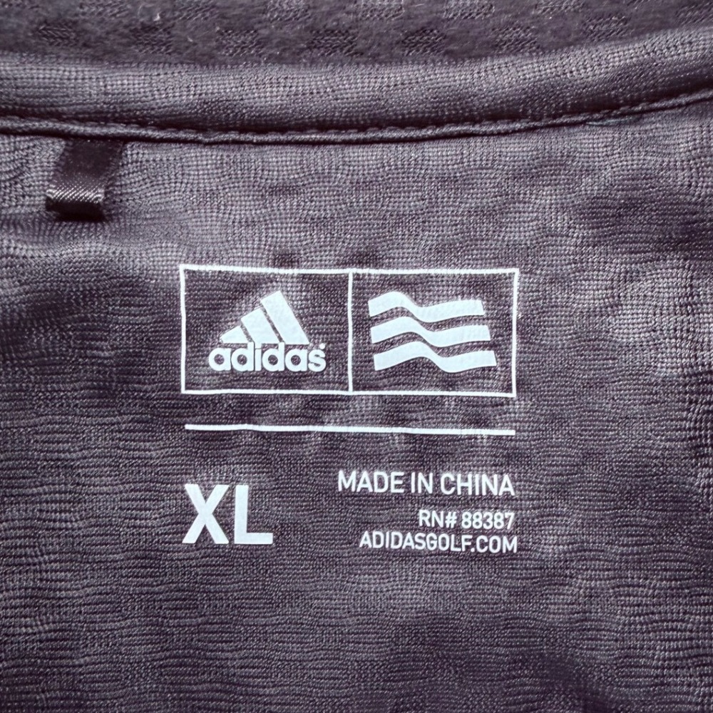 Adidas Golf Mens XL Green Textured Waffle Knit Quarter Zip Pullover Sweater - Picture 4 of 5